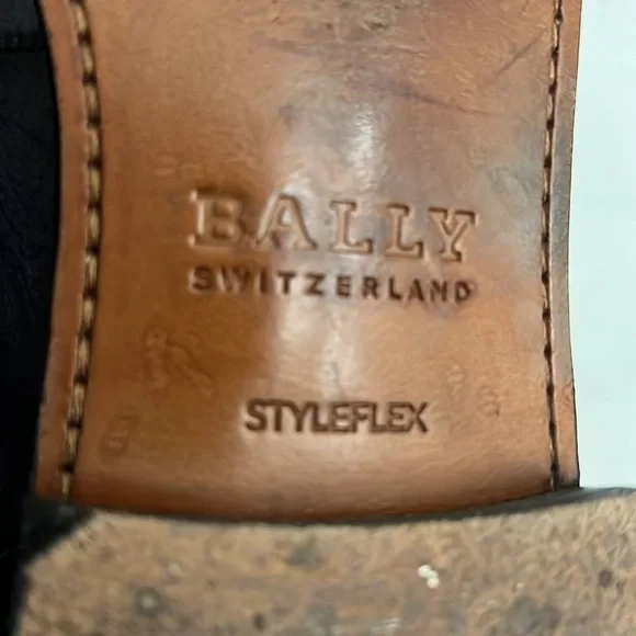 Mens BALLY Dark Grained Gray Slip on Loafer Shoes 9 1/2 - Picture 13 of 16